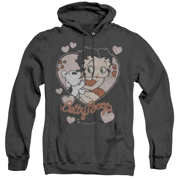 Betty Boop - Classic Kiss Adult Heather Hoodie