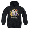 Betty Boop - Biker Flames Boop Youth Hooded Sweatshirt