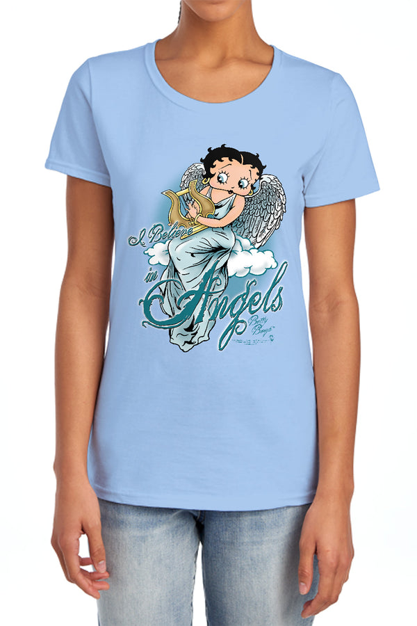 Betty Boop - I Believe In Angels Women's Short Sleeve