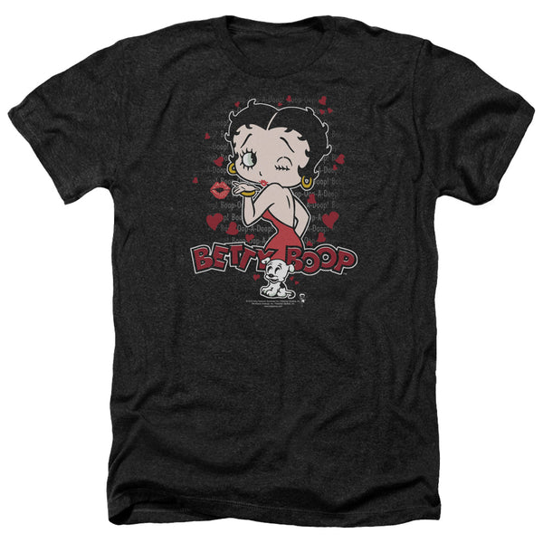 Betty Boop - Classic Kiss Adult Regular Fit Heather Short Sleeve
