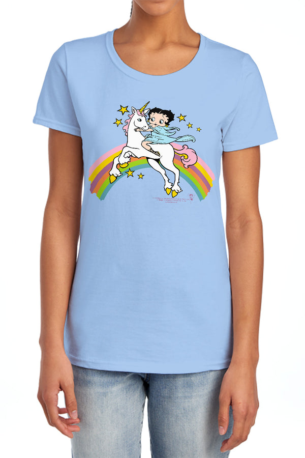 Betty Boop - Unicorn & Rainbows Women's Short Sleeve