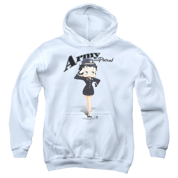 Betty Boop - Army Boop Youth Hooded Sweatshirt
