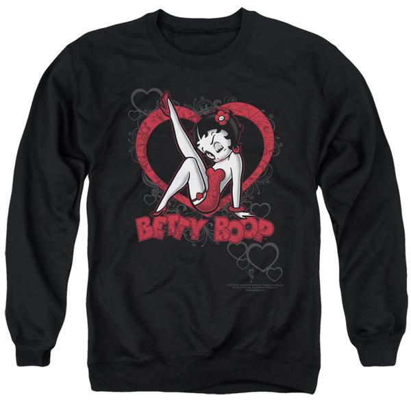 Betty Boop - Scrolling Hearts Adult Crewneck Sweatshirt