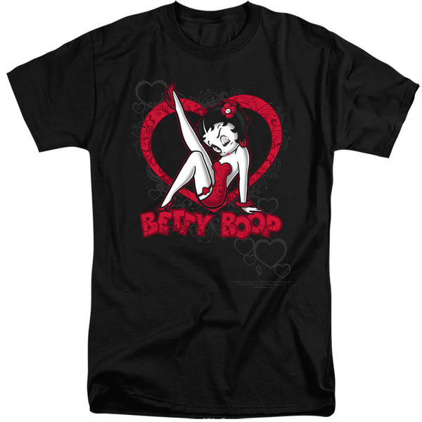 Betty Boop - Scrolling Hearts Adult Tall Fit Short Sleeve