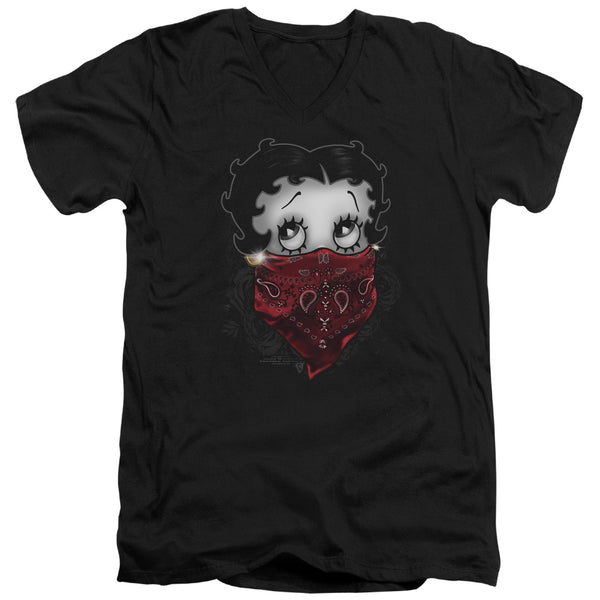 Betty Boop - Bandana & Roses Adult Slim Fit V Neck Cotton