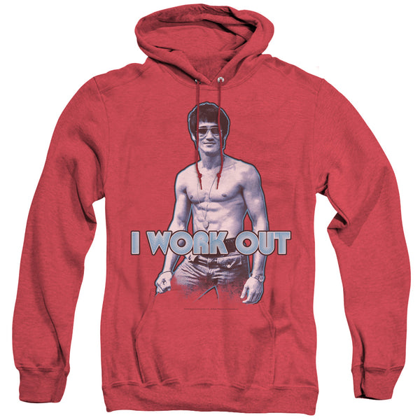 Bruce Lee - Lee Works Out Adult Heather Hoodie