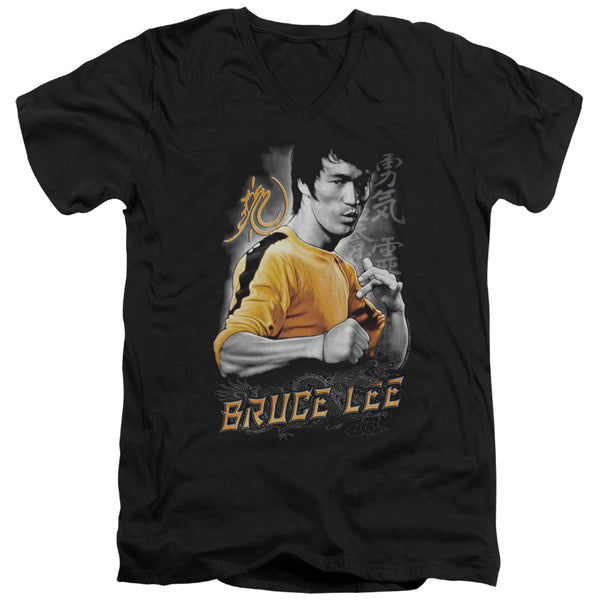 Bruce Lee - Yellow Dragon Adult Slim Fit V Neck Cotton