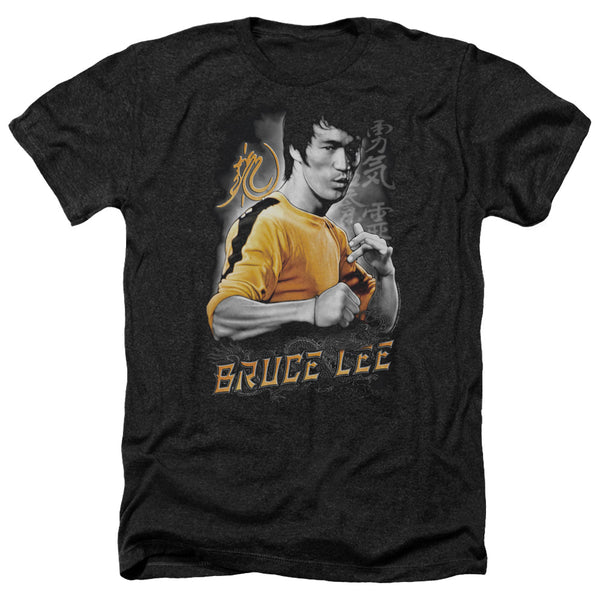 Bruce Lee - Yellow Dragon Adult Regular Fit Heather Short Sleeve