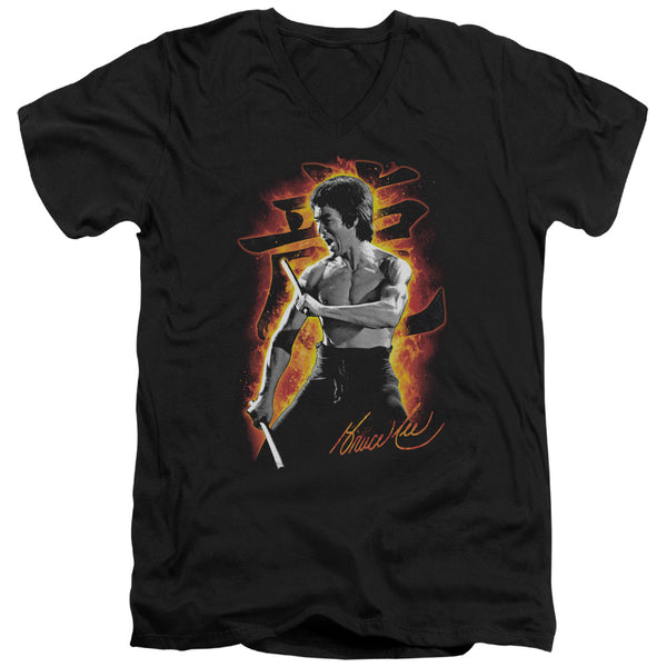 Bruce Lee - Dragon Fire Adult Slim Fit V Neck Cotton