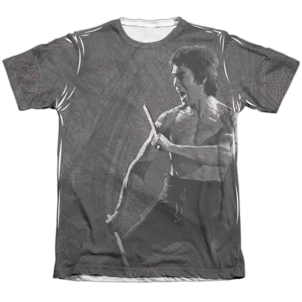Bruce Lee - Dragon Print Adult Regular Fit Short Sleeve 65 - 35 Poly - Cotton