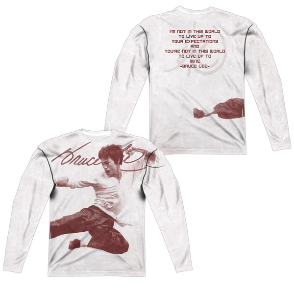Bruce Lee - Expectations (Front - Back Print) L - S Adult Poly Crew