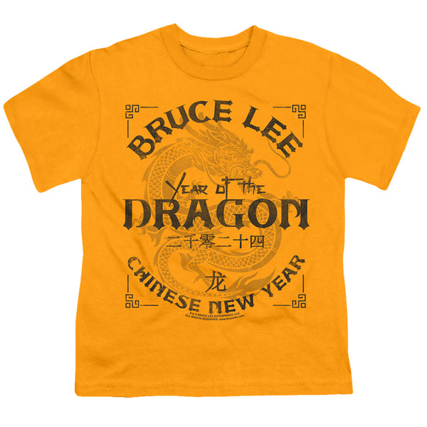 Bruce Lee - Text Year Of The Dragon Youth Short Sleeve