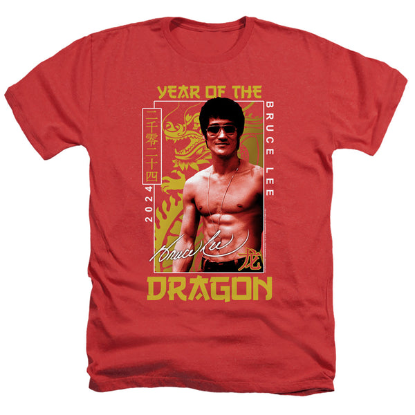 Bruce Lee - Framed Year Of The Dragon Adult Regular Fit Heather Short Sleeve