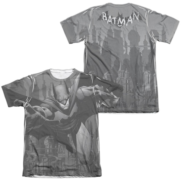Batman - Grey Race (Front - Back Print) Adult Regular Fit Short Sleeve 65 - 35 Poly - Cotton