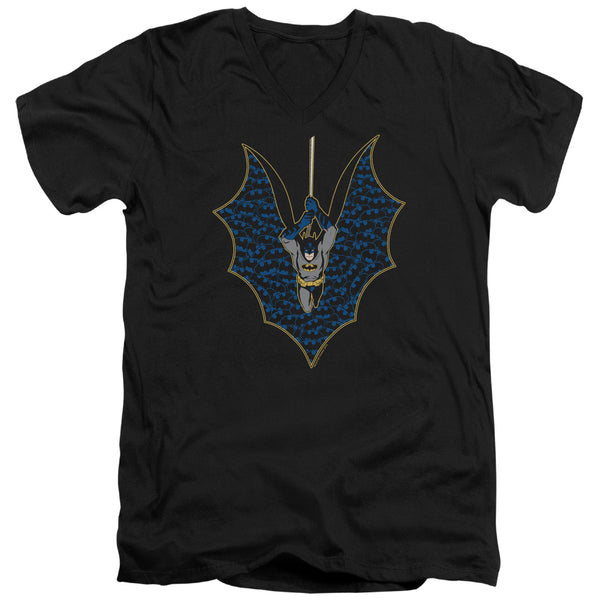 Batman - Bat Fill Adult Slim Fit V Neck Cotton