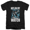 Batman - Not On My Watch Adult Slim Fit V Neck Cotton