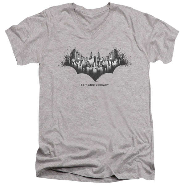 Batman - Gotham Shield Adult Slim Fit V Neck Cotton