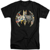 Batman - Collage Shield Adult Tall Fit Short Sleeve