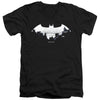 Batman - Bat Logo Cityscape Adult Slim Fit V Neck Cotton