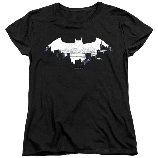 Batman - Bat Logo Cityscape Women's Short Sleeve