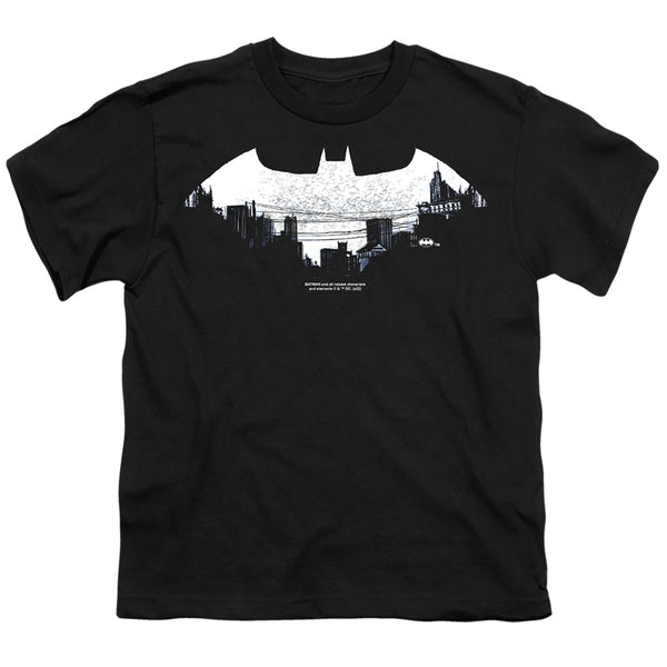 Batman - Bat Logo Cityscape Youth Short Sleeve