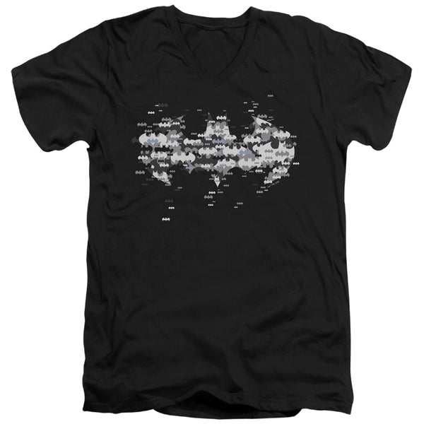 Batman - Multi Bat Logo Adult Slim Fit V Neck Cotton
