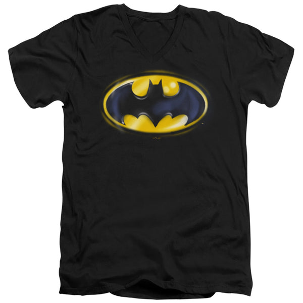 Batman - Batman Airbrush Logo Adult Slim Fit V Neck Cotton