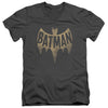 Batman Classic Tv - Vintage Logo Adult Slim Fit V Neck Cotton