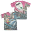 Batman Classic Tv - Bat Signal (Front - Back Print) Adult Regular Fit Short Sleeve 65 - 35 Poly - Cotton