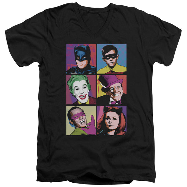 Batman Classic Tv - Pop Cast Adult Slim Fit V Neck Cotton
