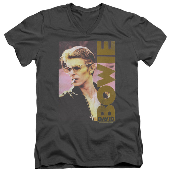 David Bowie - Smokin Adult Slim Fit V Neck Cotton