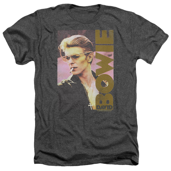 David Bowie - Smokin Adult Regular Fit Heather Short Sleeve