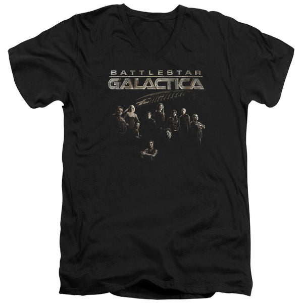 Battlestar Galactica - Battle Cast Adult Slim Fit V Neck Cotton