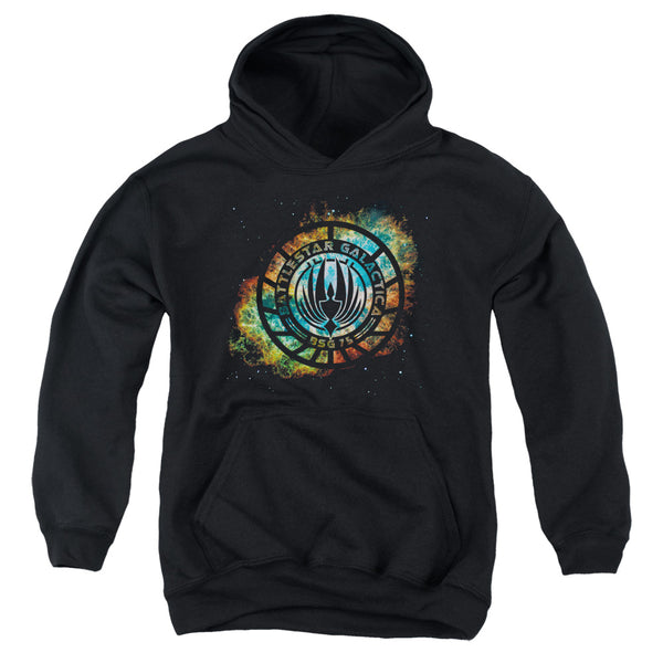 Battlestar Galactica (New) - Emblem Knock Out Youth Hooded Sweatshirt