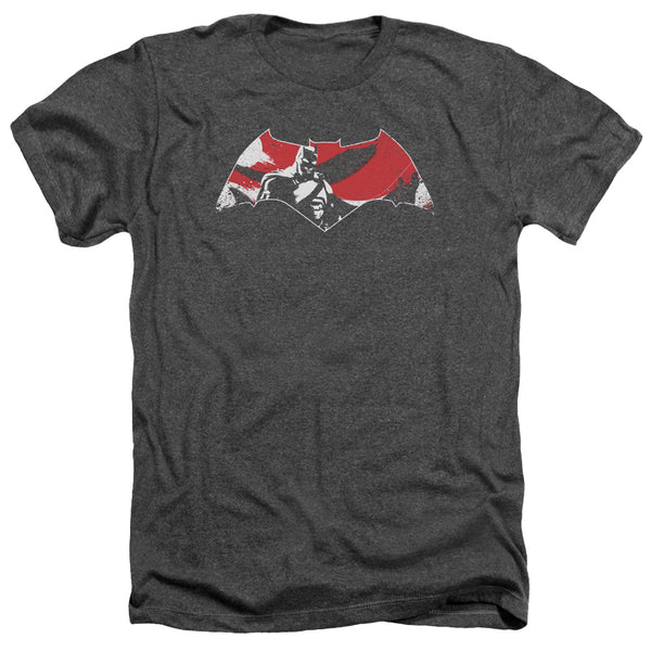 Batman V Superman - Armor Splatter Logo Adult Regular Fit Heather Short Sleeve