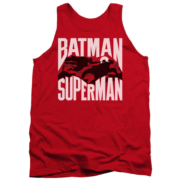 Batman Vs Superman - Silhouette Fight Adult Tank Top