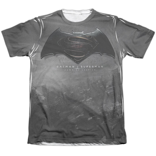 Batman Vs Superman - Logo City Adult Regular Fit Short Sleeve 65 - 35 Poly - Cotton