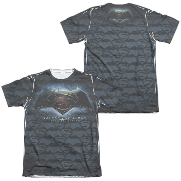 Batman Vs Superman - Logo Pattern (Front - Back Print) Adult Regular Fit Short Sleeve 65 - 35 Poly - Cotton