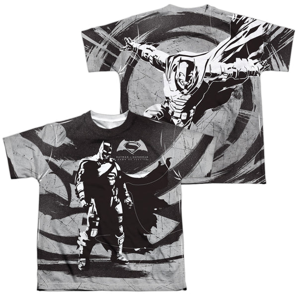 Batman V Superman - Batman Contrast (Front - Back Print) Youth Short Sleeve 100% Poly