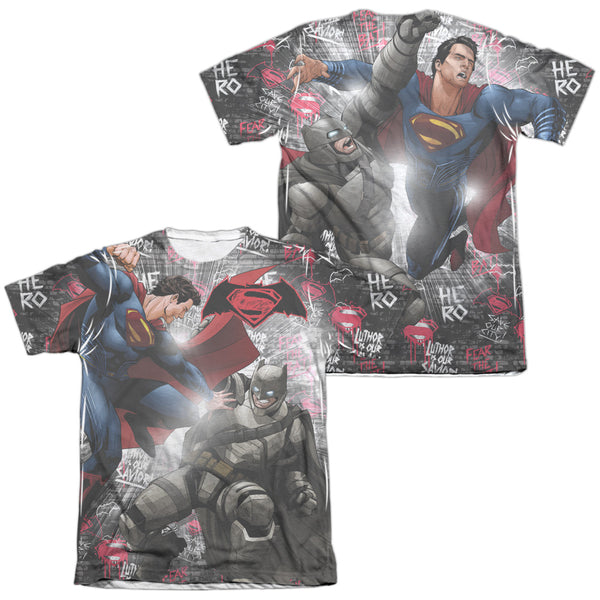 Batman V Superman - Showdown (Front - Back Print) Adult Regular Fit Short Sleeve 65 - 35 Poly - Cotton