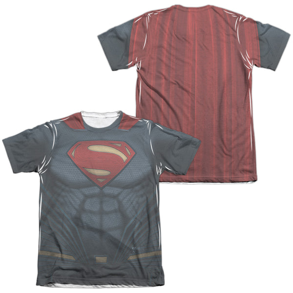 Batman V Superman - Superman Uniform (Front - Back Print) Adult Regular Fit Short Sleeve 65 - 35 Poly - Cotton