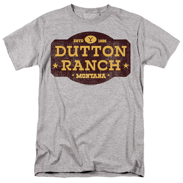 Yellowstone - Distressed Dutton Ranch Adult Regular Fit Short Sleeve