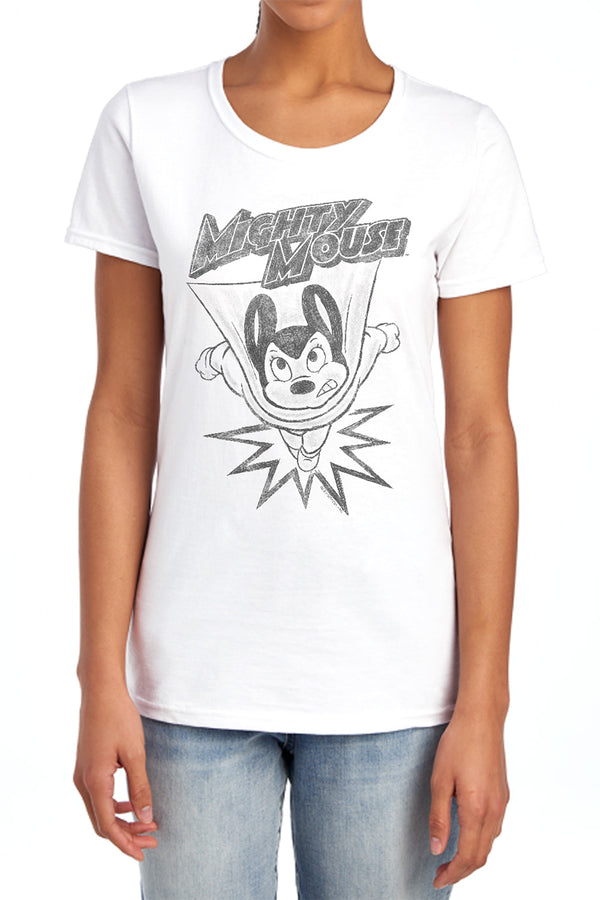 Mighty Mouse - Bursting Out Women's Short Sleeve