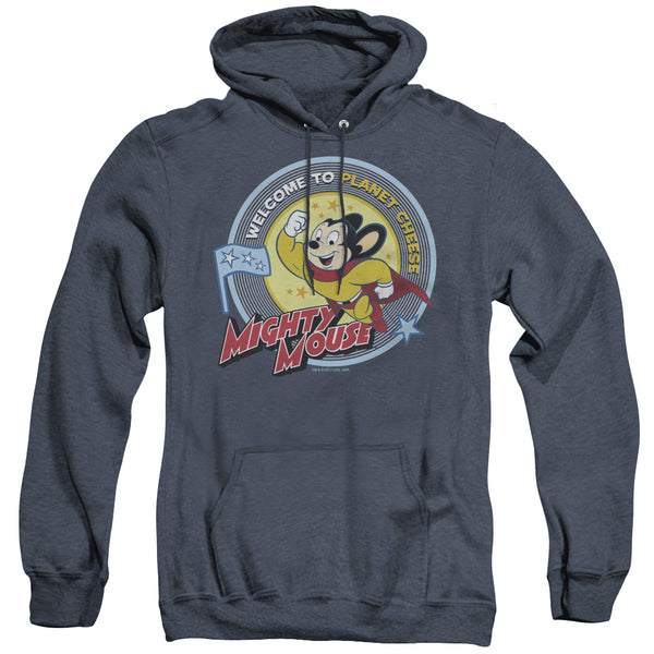 Mighty Mouse - Planet Cheese Adult Heather Hoodie