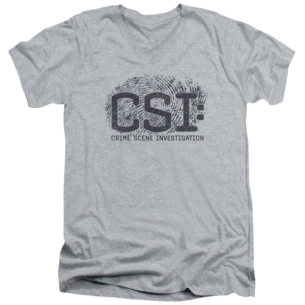 CSI - Distressed Logo Adult Slim Fit V Neck Cotton