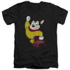 Mighty Mouse - Classic Hero Adult Slim Fit V Neck Cotton