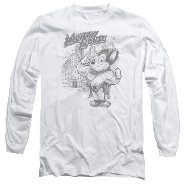 Mighty Mouse - Protect And Serve Adult Long Sleeve