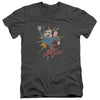 Mighty Mouse - Break Through Adult Slim Fit V Neck Cotton
