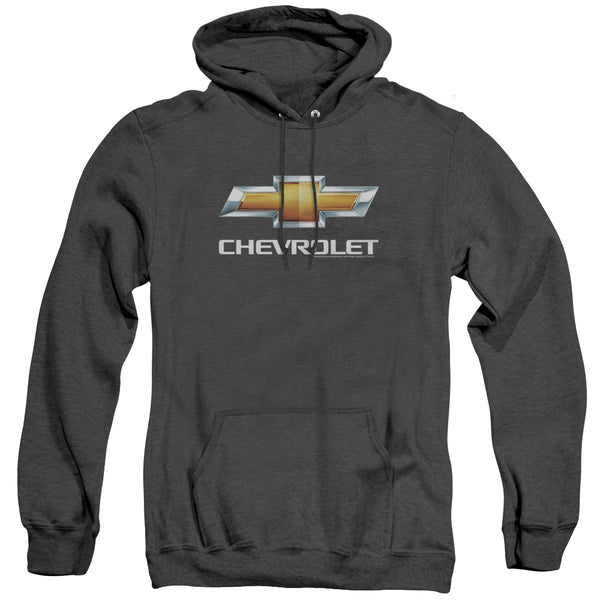 Chevrolets - Chevy Bowtie Stacked Adult Heather Hoodie