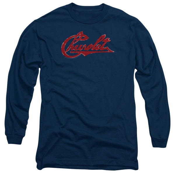 Chevrolet - Chevrolet Script Distressed Adult Long Sleeve